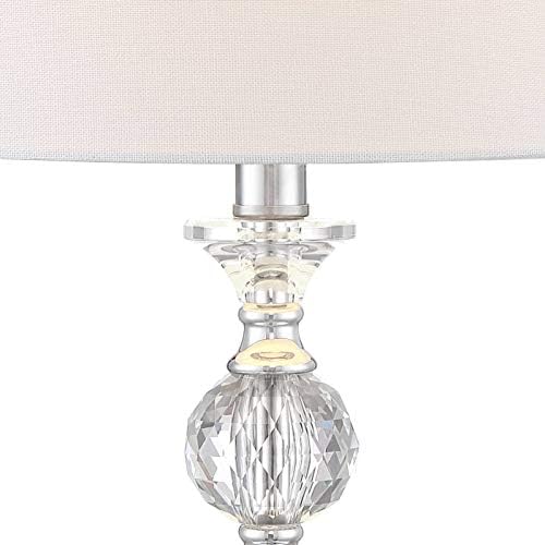 Solange 25" High Table Lamps Set of 2 Silver Stacked Crystal Modern