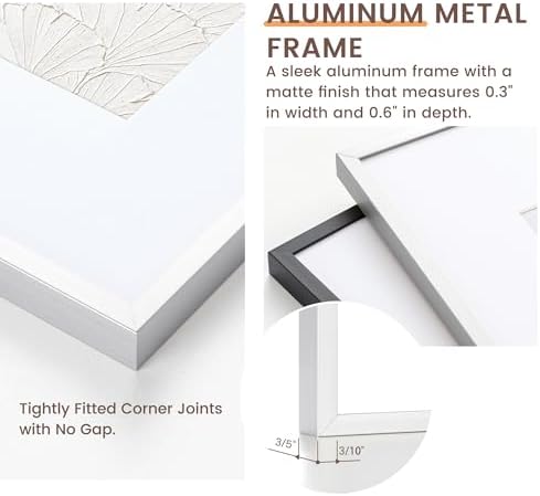 Fun Memories 5x7 Metal Picture Frame - 5 x 7 Aluminum Photo Frames with 4x6 Removable Mat- Ideal for Wall or Tabletop Display - Wall Hook Hanging Hardware Included (Silver, 1 Pack)