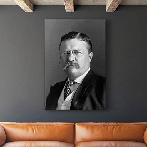 Renditions Gallery Theodore Roosevelt Presidental Portrait Wall Art, Premium Gallery Wrapped Canvas Decor, Ready to Hang, 48 in H x 32 in W, Made in America Print