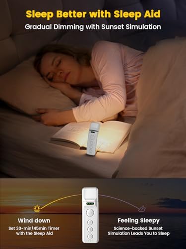 Glocusent 14 LED Book Light for Reading in Bed, USB-C Rechargeable