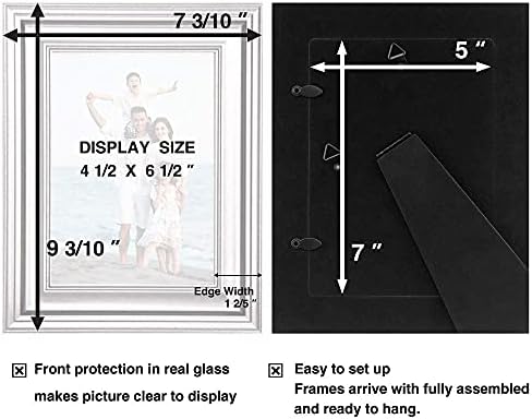 LaVie Home 5x7 Picture Frames (3 Pack, Silver) Photo Frame Set with High Definition Glass for Wall Mount & Table Top Display