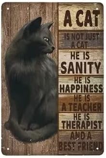 A Cat Is Not Just A Cat - 8"x12" Cute Cat Tin sign, Funny Metal Poster Wall Art Decor Sign for Garden/Home Decor/Restroom/Bedroom/Cafe Wall Decor Tin sign, cat lover poster, cat poster