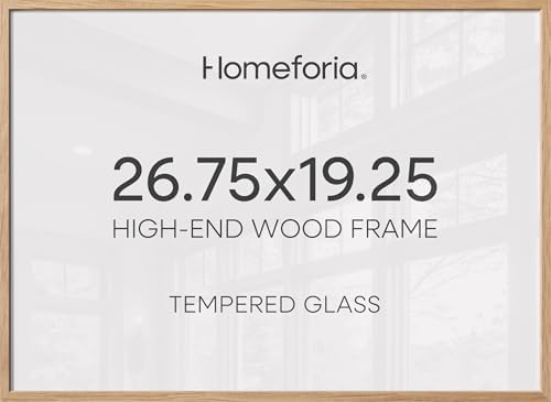 Homeforia 26.75x19.25 Natural Oak Picture Frame, High-End Wood, Glass