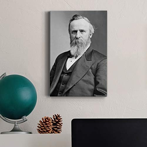 Renditions Gallery Rutherford B. Hayes Presidental Portrait Wall Art, Premium Gallery Wrapped Canvas Decor, Ready to Hang, 48 in H x 32 in W, Made in America Print