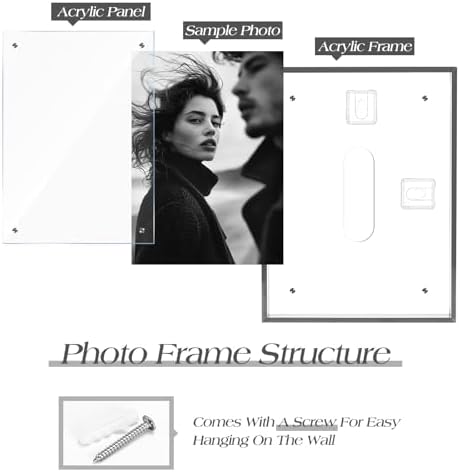 TWING 5x7 Picture Frame Acrylic Magnetic Wall Mounting/Self Standing Frame