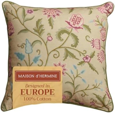 Maison d' Hermine Throw Pillow Covers 100% Cotton (20" x 20" - Pack of 1)