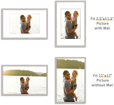 Picrit 11x17 Picture Frame Set of 12, Modern Gallery Wall Frames, Gray
