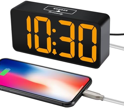 DreamSky Small Digital Alarm Clock for Bedroom with Large Big Numbers