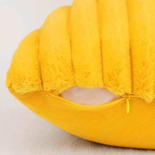 All Smiles Yellow Faux Fur Decorative Throw Pillow Covers 12x20 Set of 2