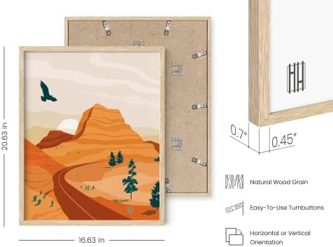 HAUS AND HUES Vintage National Park Posters - Set of 6 National Parks Art Prints Nature Wall Art and Mountain Print Set Abstract Prints of Mountain Wall Art (Beige Frame, 16x20)