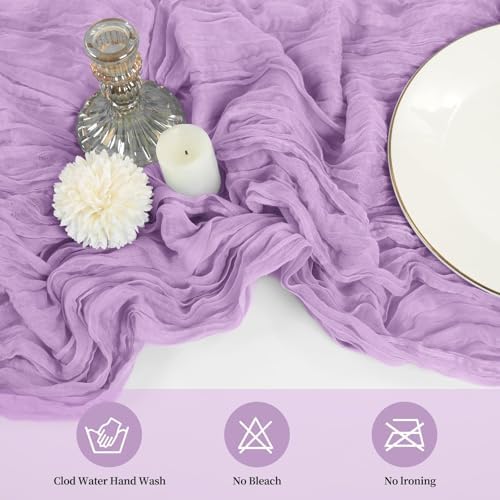 20 Pack Cheesecloth Table Runner 17 x 108 Inch, Lavender