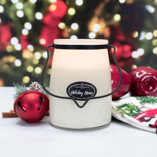 Milkhouse Holiday Home Soy Candle, 22 oz Butter Jar, 120+ Hr Burn