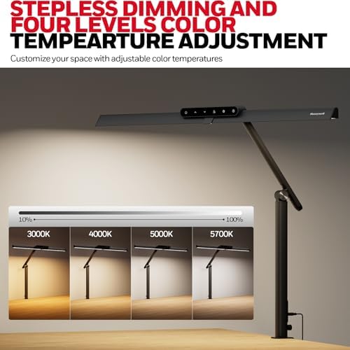 Honeywell HJ1 Sunturalux LED Clamp Desk Lamp 1200LM for Home Office