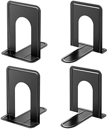 MaxGear Matte Painted Book Ends, Heavy Duty and Sturdy Bookends for Shelves
