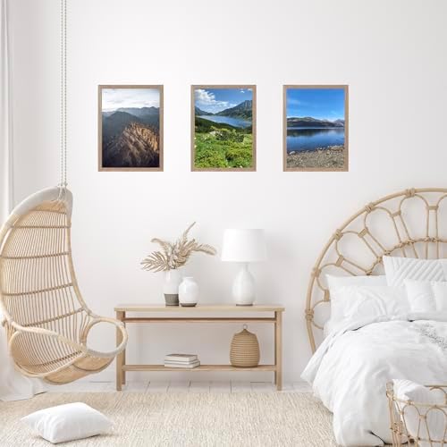 JCJMY 11x15 Rustic Brown Picture Frame Set of 6, Horizontal and Vertical Formats for Wall Hanging, 11 x 15 Wall Gallery Poster Photo Frames with Shatter Resistant Plexiglass, 6 Pack, Rustic Brown