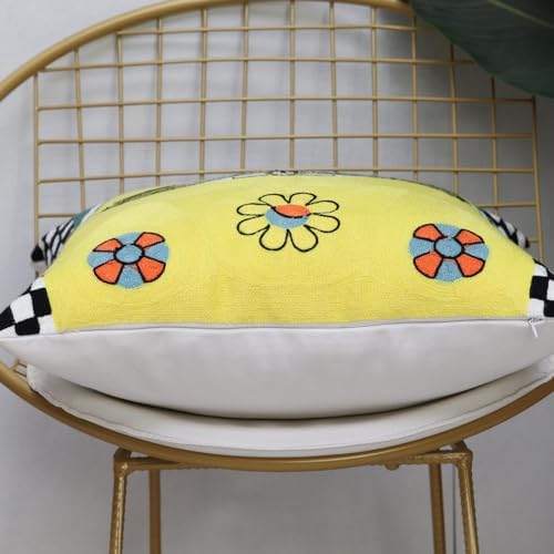 1 Pcs Embroidered Decorative Throw Pillows Covers for Sofa Decor Cushion Cases 18 x 18 Inch (Tiger)
