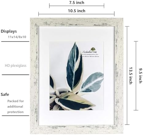 Rustic White Wooden 11x14 Picture Frame set of 3,Display 11x14 without Mat or 8x10 with Mat，Wall Gallery Photo Frames