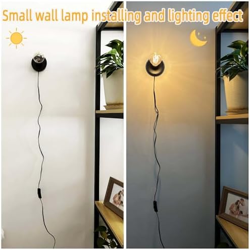 Black Polished Metal Desktop Lamp Base, Small Industrial Table Lamp, Simple E26/E27 Screw Light Socket Edison Bulb Holder, 5.7ft Cord On/Off Switch US Plug (4 Pack)