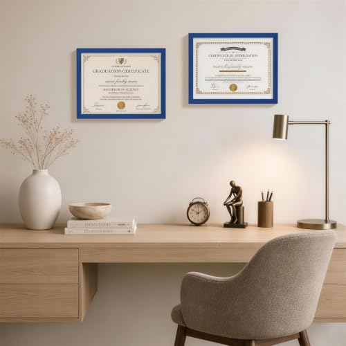 Vittanly 8.5x11 Picture Frames Set of 5, Certificate Frame, Royal Blue