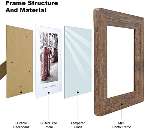 5x7 Wooden Picture Frames with Real Tempered Glass
