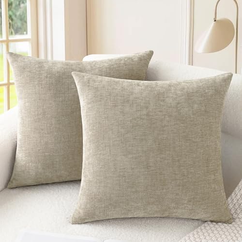 CaliTime Decorative Couch Throw Pillow Covers 16 X 16 Inches Light Taupe