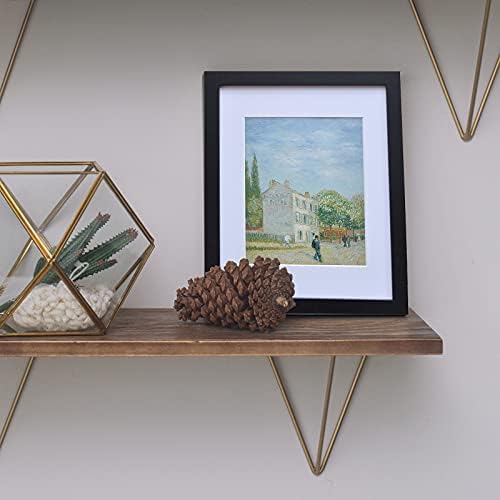 Muzilife Black 8x10 Wood Picture Frame with Mat, Real Glass Cover, 1 Pack