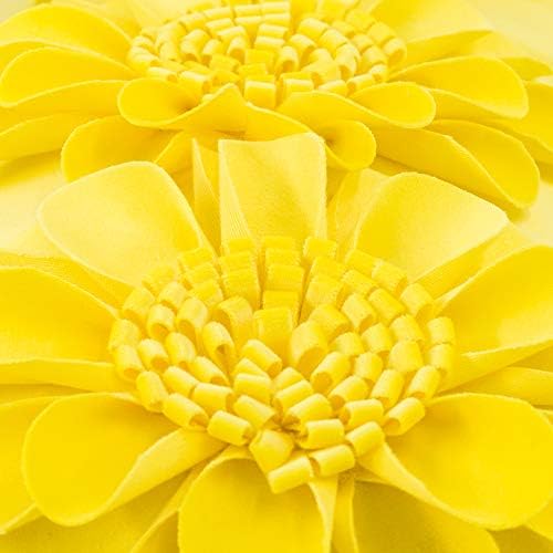 JWH 3D Flower Throw Pillow Cover Velvet Sunbeam Yellow 12x20 Inches