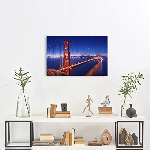 A&T Artwork Golden Gate Bridge Personalized Canvas Prints Gift Couple's Names and the Special Date Gift for Anniversary,Valentine's day,Wedding. 30x20 inches