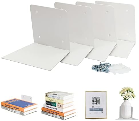 STORAGE MANIAC Invisible Floating Bookshelves Wall Mounted White