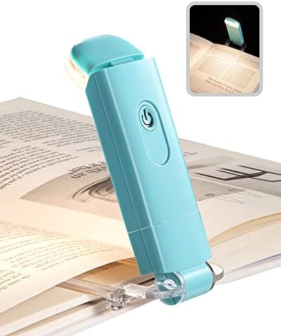 DEWENWILS USB Rechargeable Book Light for Reading in Bed, LED Book Reading Lights with Clip, Perfect for Bookworms, Kids, Warm White, Brightness Adjustable (Blue)