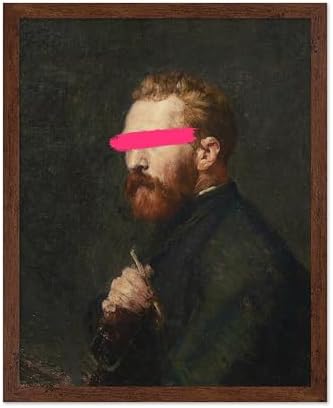 Poster Master Portrait of Vincent van Gogh Painting Print - Baroque Poster - Altered & Pop Art - Gift for Men & Women - Decor for Bedroom, Living Room or Office - 8x10 Brown Framed