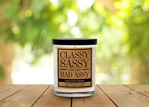 Funny Candles for Women Adult Humor | Retirement Candle Gift | Funny Gifts for Woman Men | Best Friend Birthday Candle Gift | Classy Sassy Boss Aunt Mom | Coconut Lime Scented | 100% Soy| Made in USA