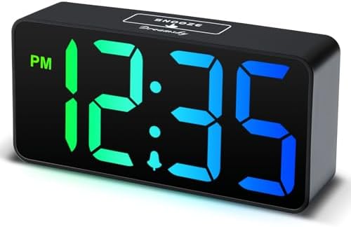 DreamSky Small Digital Alarm Clock for Bedroom, RGB Kids Alarm Clock Boys