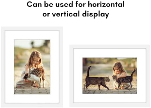Americanflat 12x16 Picture Frame with Shatter-Resistant Glass - Use as 8x12 Frame with Mat or Display 12x16 Photo Without Mat - Signature Collection - Picture Frames for Wall Display - White