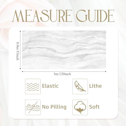 Wokceer Cheesecloth Table Runner Ivory 10FT Boho Gauze Runner, 12 Pack