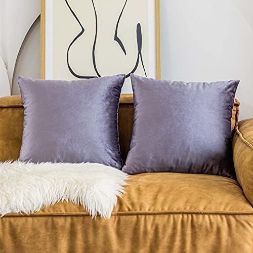 Home Brilliant 26x26 Euro Shams Modern Decorative Large Throw Pillow Covers for Bed Room Car Chairs Lady Teen Housewarming, Set of 2, 26x26 inches(66cm x 66cm), Lilac