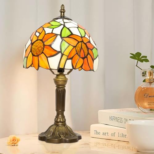 Sunflower Tiffany Style Lamp,3 Color Temperatures,8 Inch