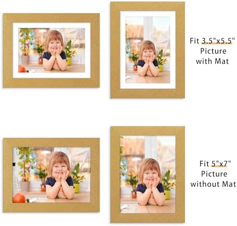 Picrit 5x7 Picture Frame Set of 12, Modern Gallery Wall Frames, Gold