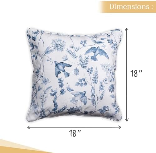 Maison d' Hermine Throw Pillow Covers 100% Cotton (18" x 18" - Pack of 1)