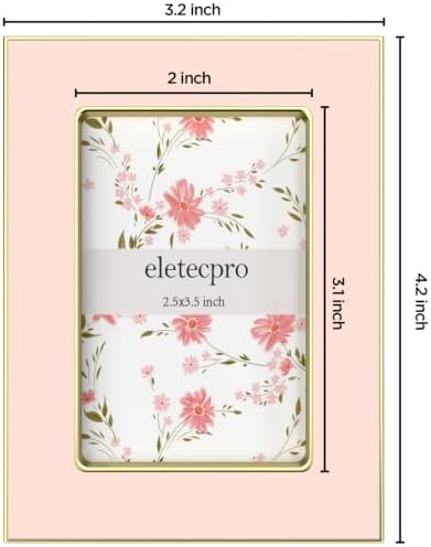 eletecpro 2.5x3.5 Enamel Picture Frame with Real Glass Cover, Pink, 1-Pack