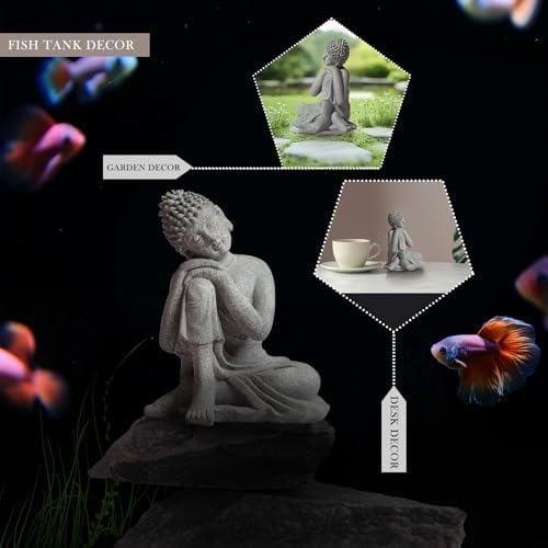 Little Buddah Statue for Home Indoor Aquarium,Meditation Sitting Buddha
