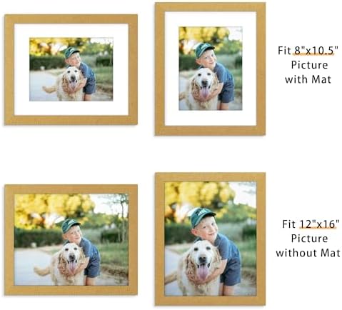 Picrit 12x16 Picture Frame Set of 12, Modern Gallery Wall Frames, Gold