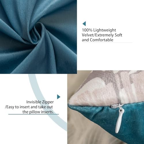 Tritard Coastal Pillow Covers Set of 2, 24x24, Blue