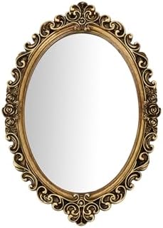 12x8.5 inch Resin Frame Vintage Oval Wall Mirror