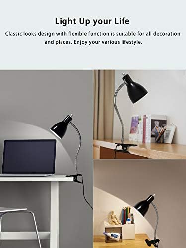 LALISU Desk lamp Eye-Caring Table Lamps, 360°Rotation Gooseneck Clip Lamp