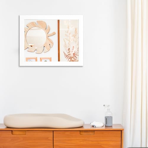 Rectangular Wall Mirror 20x16 Inch Bathroom Mirror for Over Sink, White | Farmhouse Wall Mounted Mirror, Hangs Horizontally or Vertically for Vanity, Entryway, Restroom