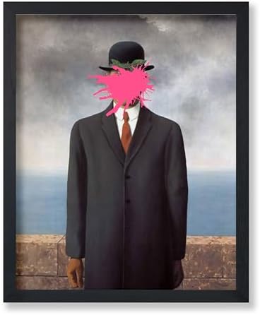 Poster Master Man in Overcoat Print - The Son of Man Painting Poster - Altered Art - Surreal Portrait Wall Design - Gift for Men & Women - Pop Art - Decor for Office or Bedroom - 24x32 Unframed Wall Art