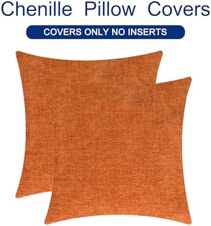 CaliTime Fall Decorative Throw Pillow Covers 18 X 18 Inches Burnt Orange