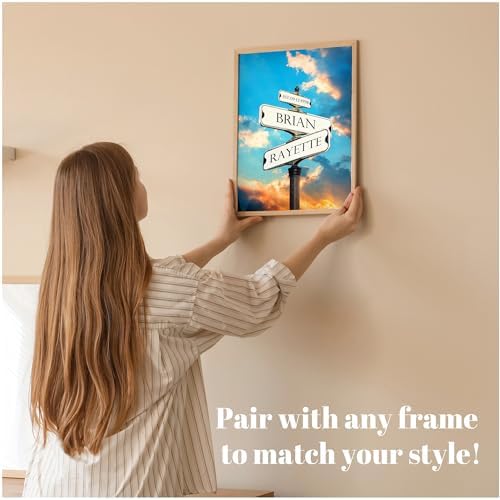 A&T ARTWORK Sunset GlowStreet Sign Canvas Poster Prints Gift,includes Names and the Date Unique Gift for the Anniversary.Canvas Poster UNFRAMED