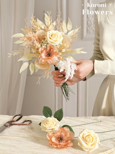 Champagne Artificial Greenery Stems Box Set, 61pcs 8 Kinds Faux Plants & Fake Flowers for Wedding DIY Bouquets Floral Arrangement Table Centerpieces Home Decor